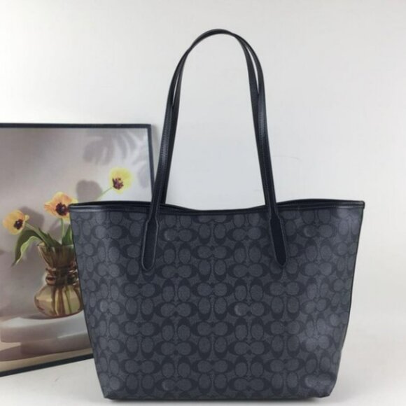 Coach Gray Tote Bag with Cat and Moon Design - Picture 4 of 6